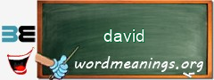 WordMeaning blackboard for david